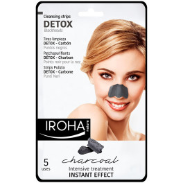 Iroha Nature Detox Charcoal Black Nose Strips 5 Uds Mujer