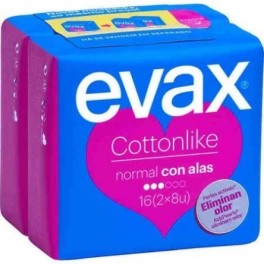Evax Cottonlike Compressas Asas normais 16 Unidades Mulher