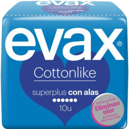 Evax Cottonlike Compressa Super Plus Asas 10 Unidades Mulher