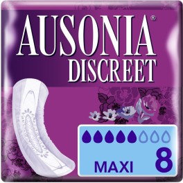Almofadas para incontinência discretas Ausonia Maxi 8 unidades femininas