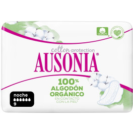 Ausonia Organic Compresas Noche Alas 9 Uds Mujer